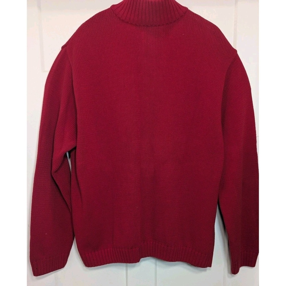 Chaps Men's Size XXL  1/4 Zip Pullover Knit Sweater Christmas Red - Picture 4 of 10